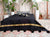 Marokkansk sengeteppe i svart og gull , ullpledd av 100% ull