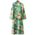 Lett kimono med belte, grønn med blomster