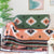 Sengeteppe, sofapledd med meksikanske og etniske mønstre, fersken og grønt
