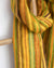 Håndlaget ullsjal av alpakkaull - stripete gult